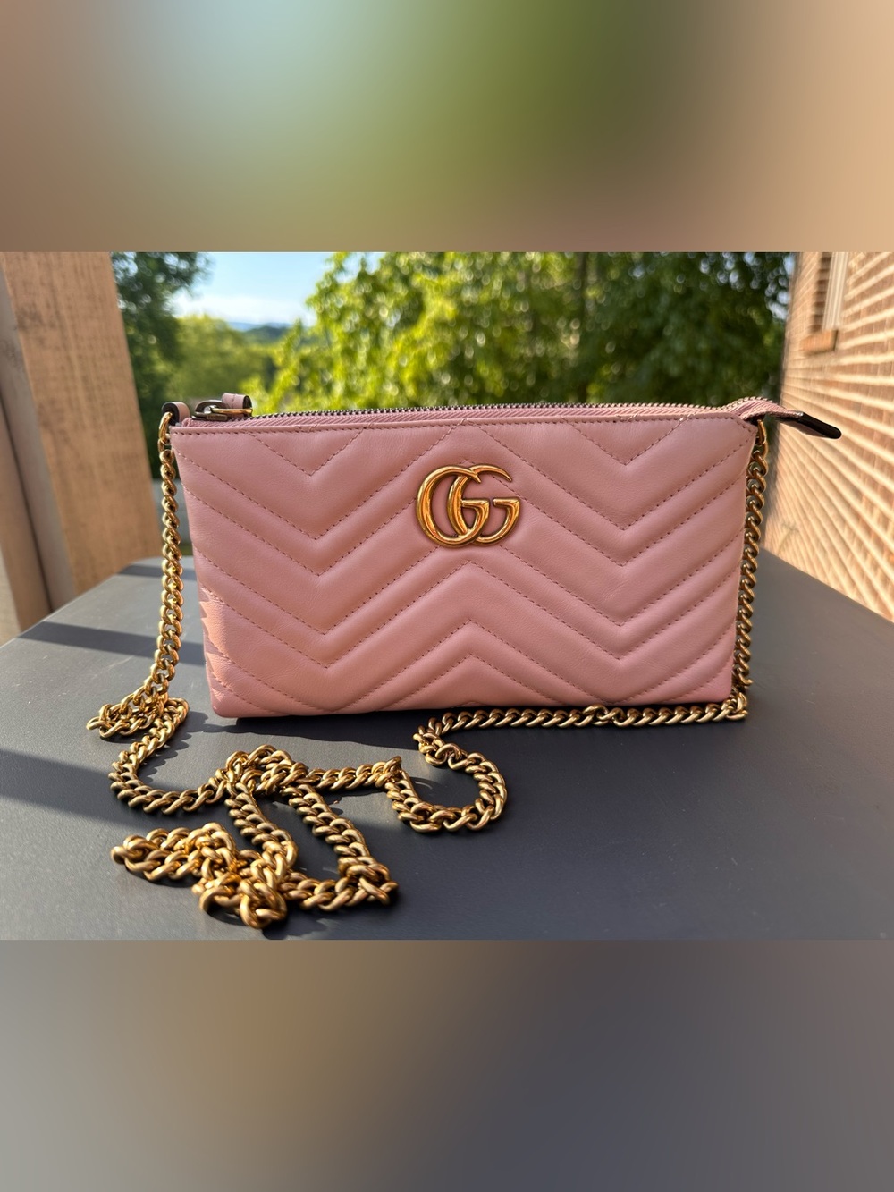 GUCCI GG MARMONT CROSSBODY /WALLET ON CHAIN